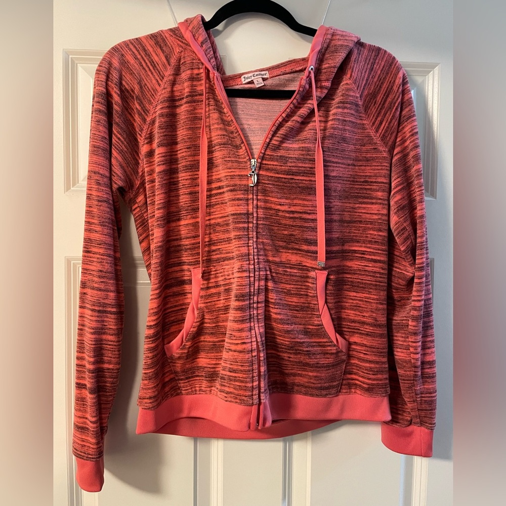 Pink Juicy Couture Zip-Up Hooded Jacket. Size: Large